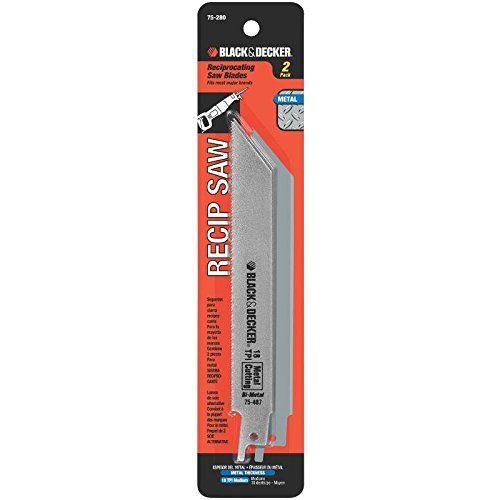 Black & Decker 75-280 6" x 18 TPI 2 Pack Bi-Metal Reciprocating Saw Blades