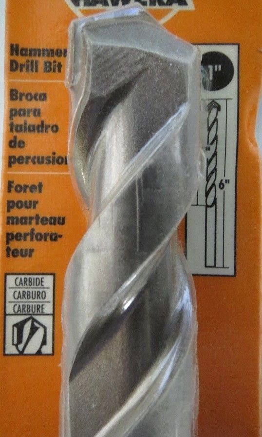 Hawera PB024 1" X 4-1/2" X 6" Carbide Tip Hammer Drill Bit