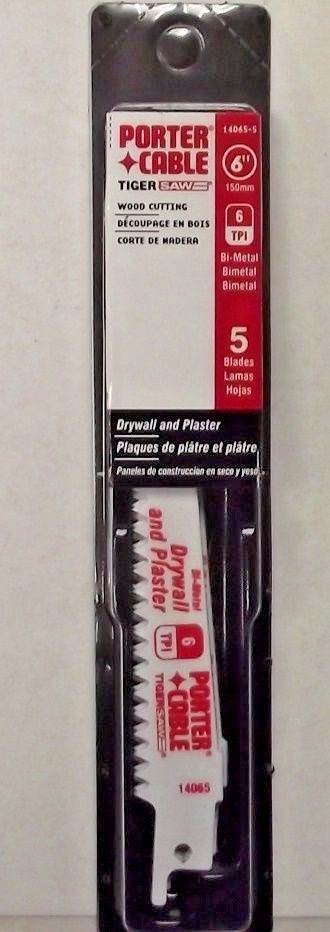 Porter Cable 14065-5 6" x 6 TPI Drywall Plaster Cutting Blade 5 Blades USA