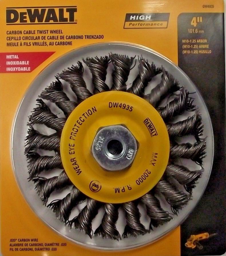 Dewalt DW4935 4" Carbon Cable Twist Wire Wheel M10 x 1.25
