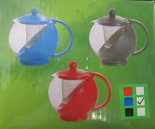 Housewares Blue Glass Teapot & Stainless steel Strainer Filter 750ml
