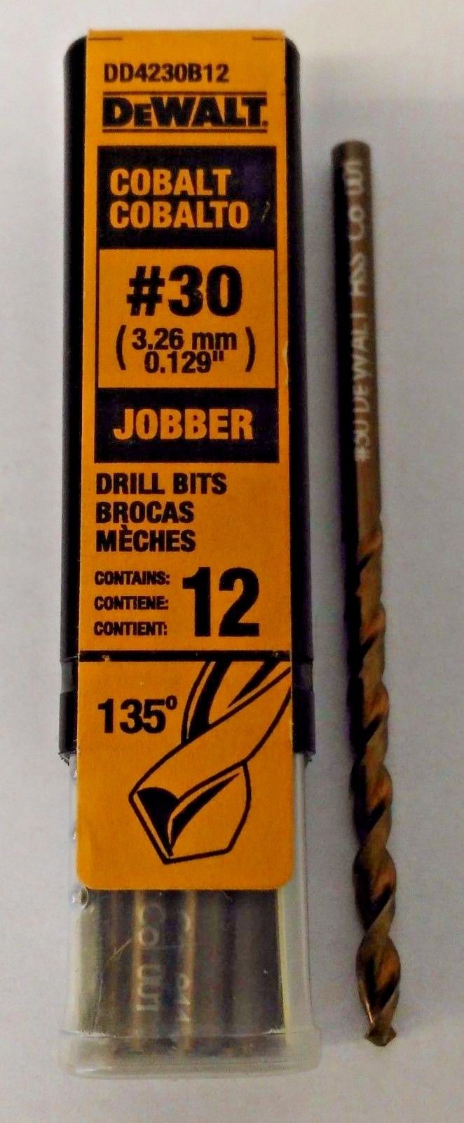 DeWalt DD4230B12 #30 Wire Cobalt Jobber Drill Bits 12 Germany