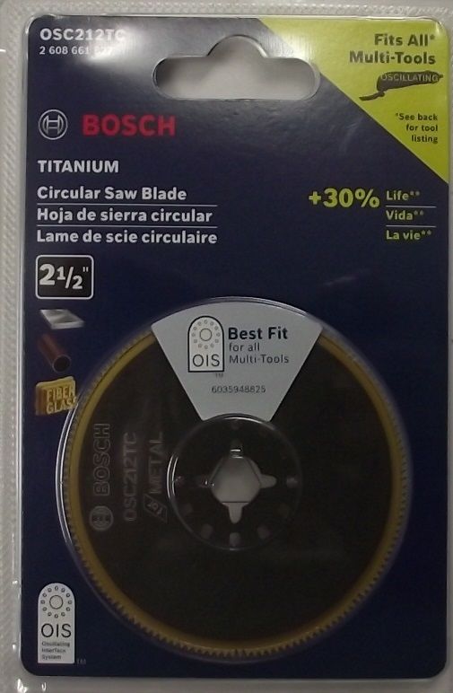 Bosch OSC212TC 2-1/2" Titanium Bi-Metal Circular Saw Blade Swiss