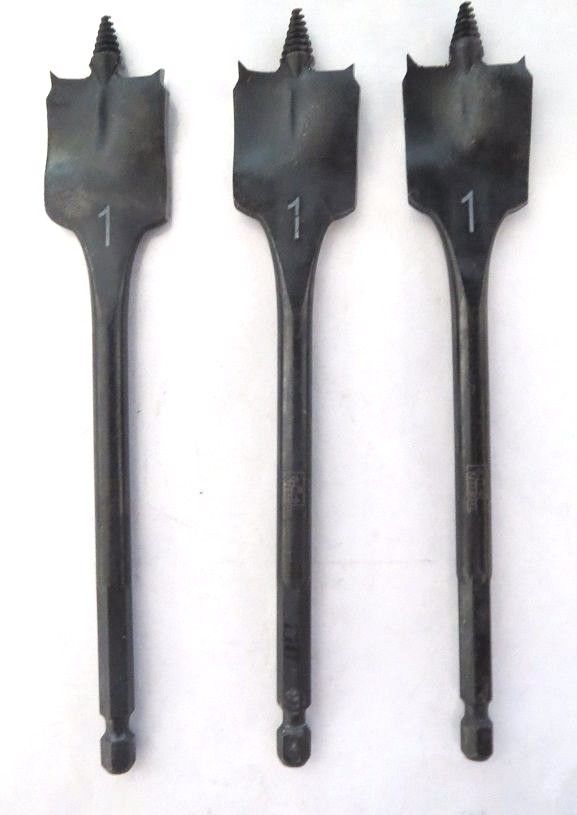 Ideal KB-0339 1" X 6" Spade Drill Bit 3 Pieces