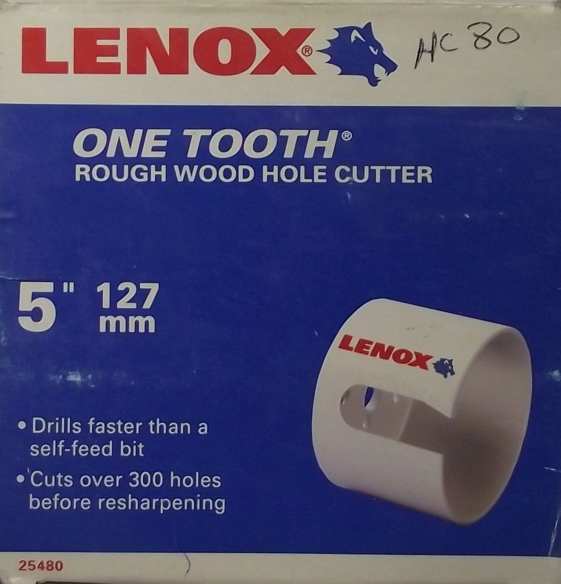 LENOX 25480-80HC 5" One Tooth Rough Wood Hole Cutter