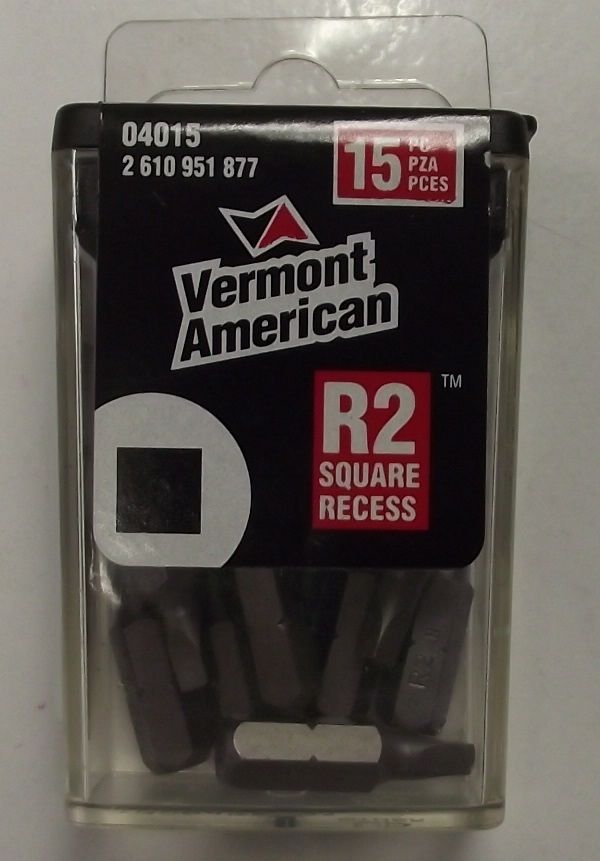 Vermont American 04015 #2 Square Recess Drive Power Screw Bits