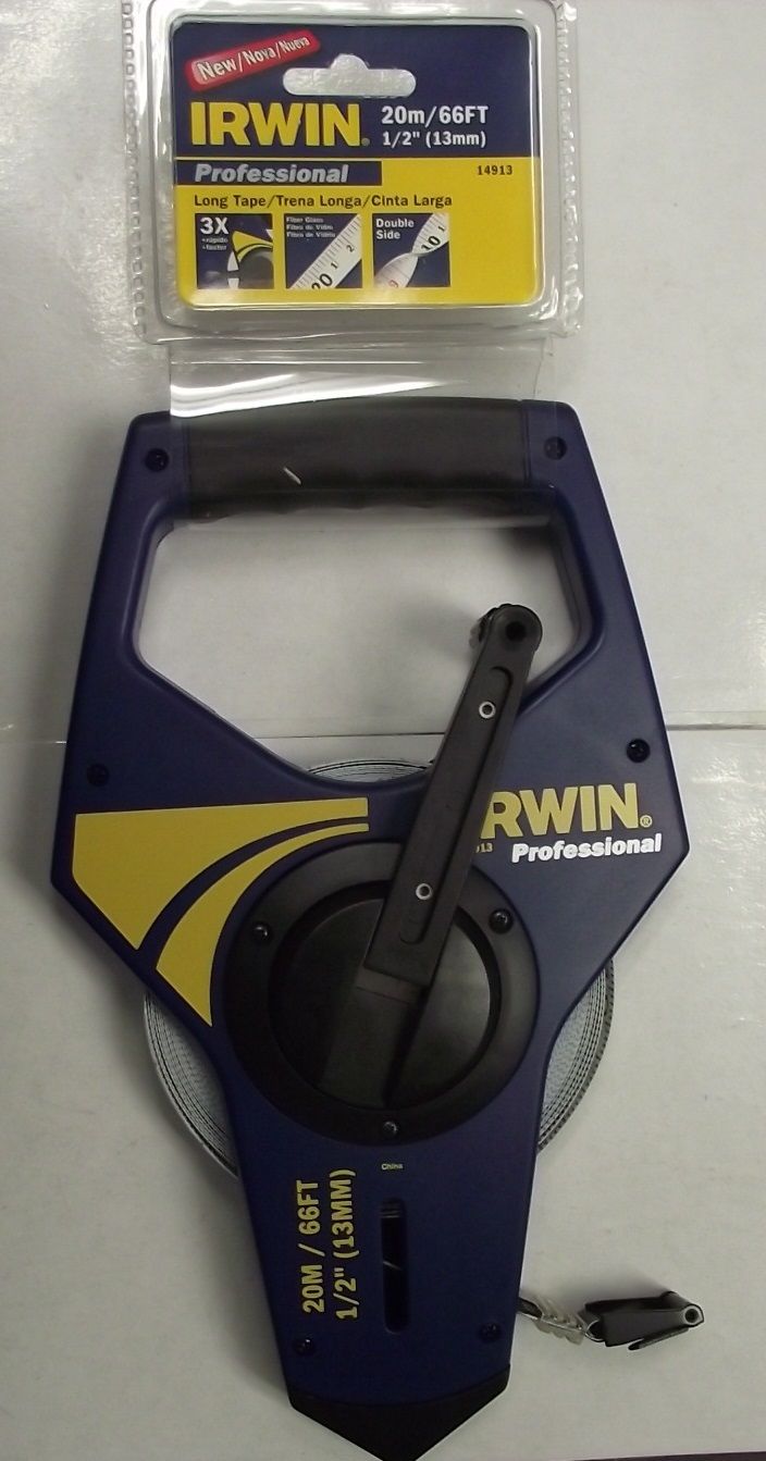 Irwin 14913 Professional 1/2" x 66 ft Long Meter & Inch Tape Measure Double Side