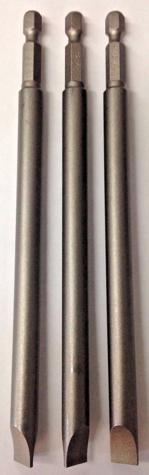 Bosch 2610001122 Slotted Power Screw Bits 12-14 x 6" Long 3 Pieces