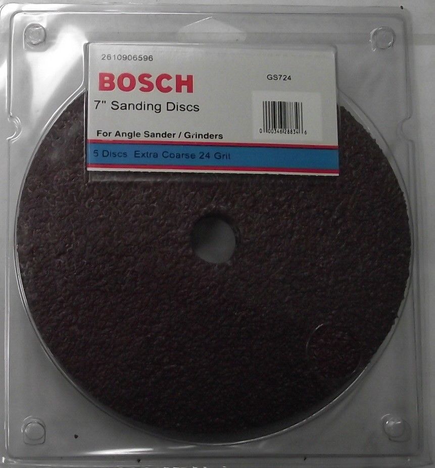 Bosch GS724 7-Inch 24 Grit Abrasive Sanding Disc 5 Pack