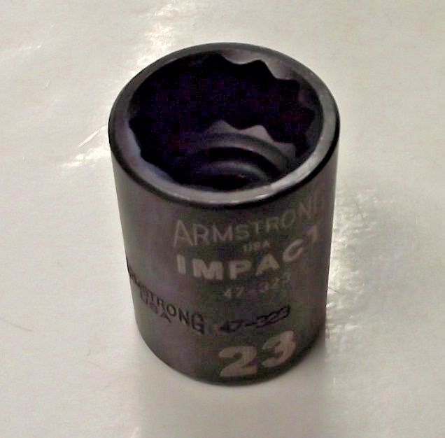 Armstrong 47-323 1/2 Drive 23mm 12pt. Impact Socket USA