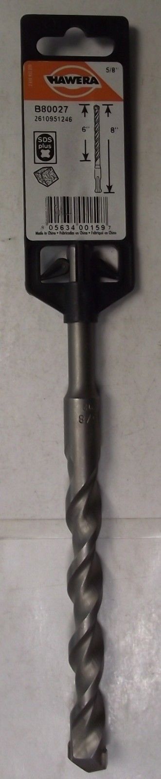 Hawera B80027 5/8" x 8" SDS Plus Hammer Drill Bit