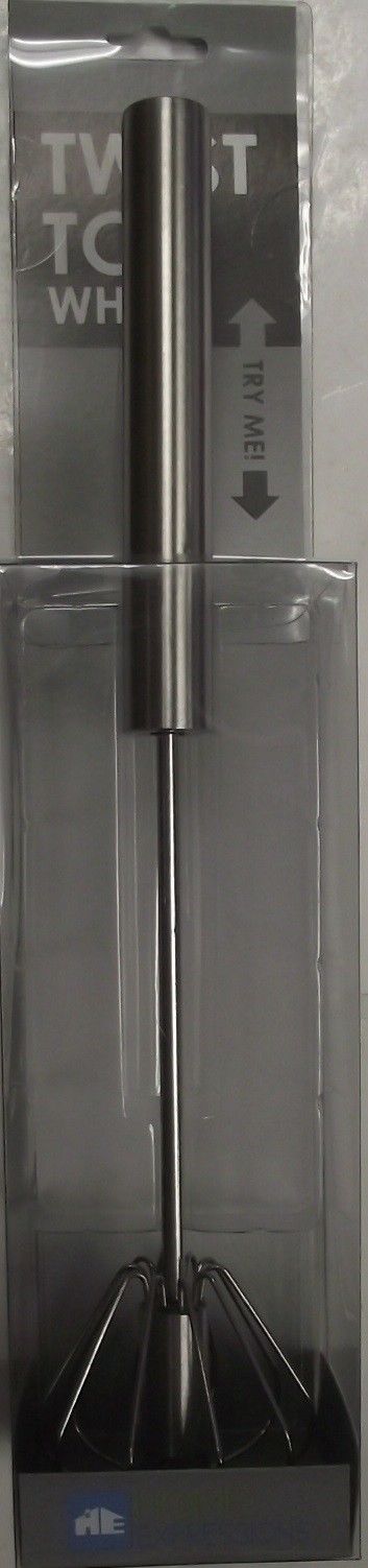 Home Expressions KI-7100 Twist Top Whisk Stainless Steel Self Mixer Whisk