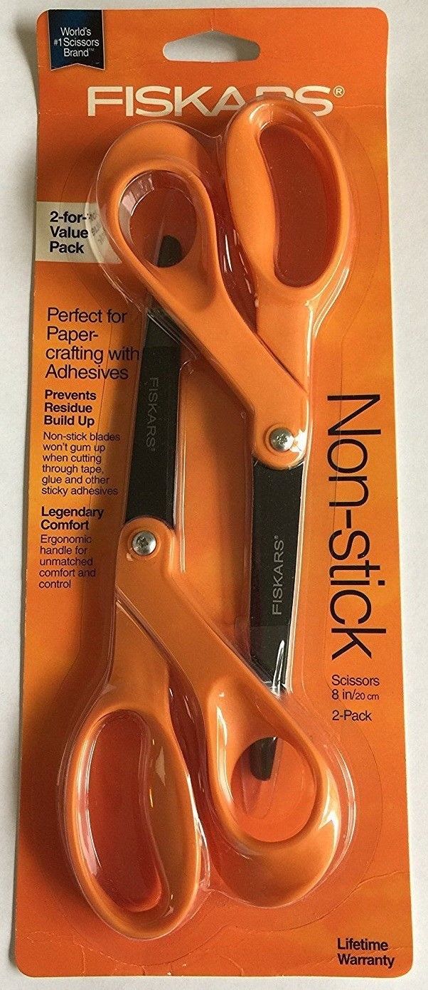 Fiskars 199970-1003 8" Non-Stick 2-For-1 Value Pack Scissors