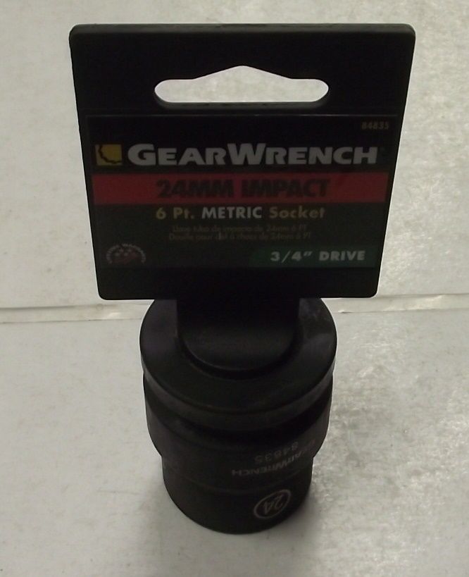 GearWrench 84835 24mm - 3/4-Inch Drive 6 Point Standard Impact Socket