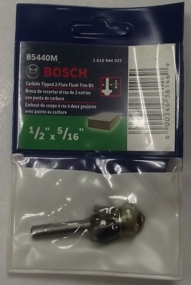 Bosch 85440M 1/4" Carbide Tipped 2 Flute Laminate Bevel Trimming Router Bit