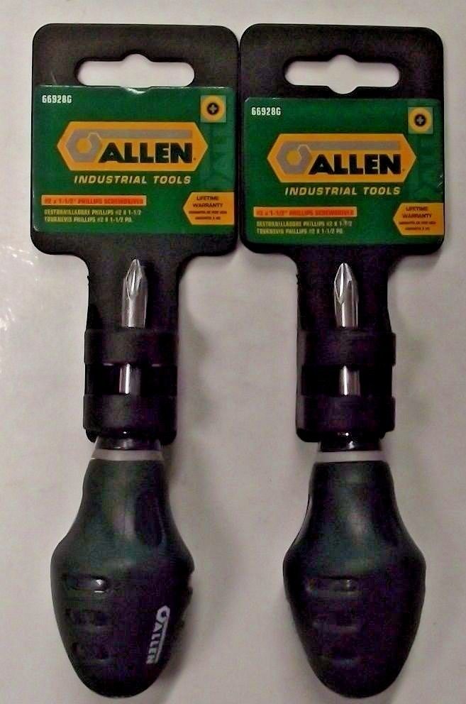 Allen 66928G #2 x 1-1/2" Stubby Phillips Screwdriver 2pcs