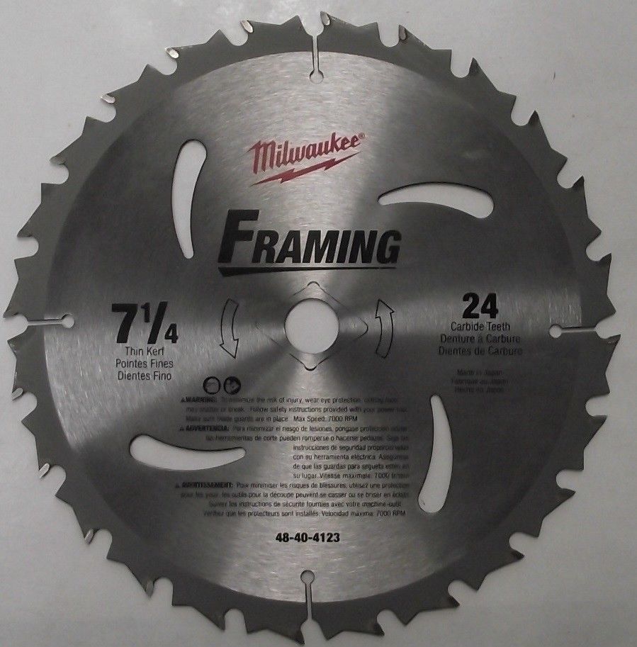 Milwaukee 48-40-4123 7-1/4" x 24 Tooth Circular Saw Blade Japan