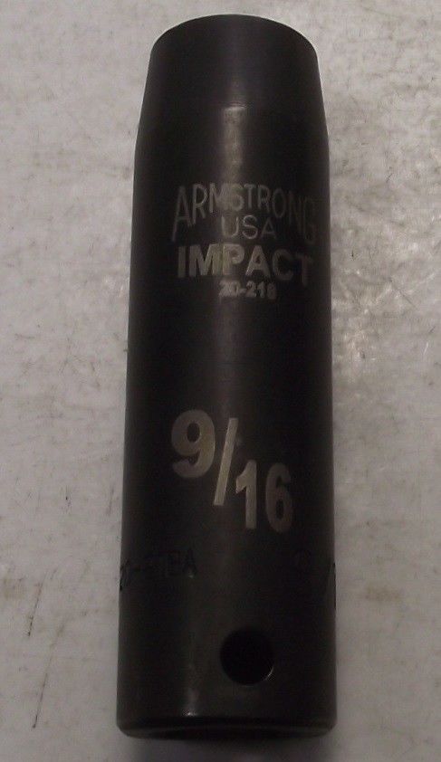 Armstrong 20-218 1/2" Drive 9/16" 6 Point Deep Impact Socket USA