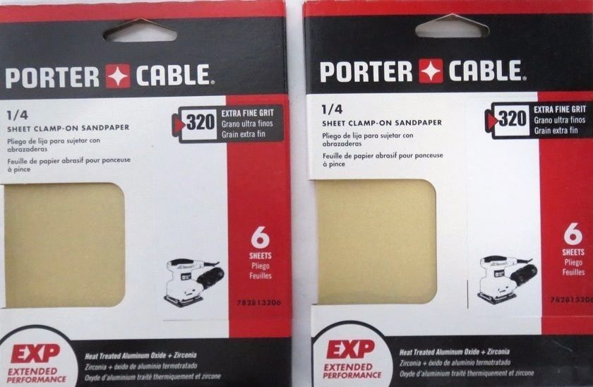 Porter Cable 782813206 PC 1/4 Sheet Clamp On 320 Grit 6PK Premium 2 Packs