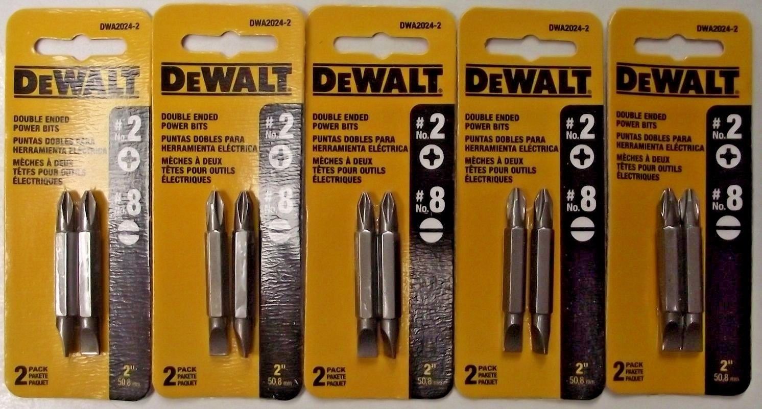 DeWalt DWA2024-2 #2 x 2" Phillips Double Ended Power Screw Bit Tips 5-2 PKS
