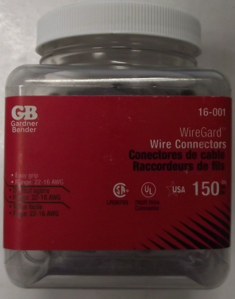 Gardner Bender 16-001 Wire Gard Gray Wire Connectors 150-Pack USA