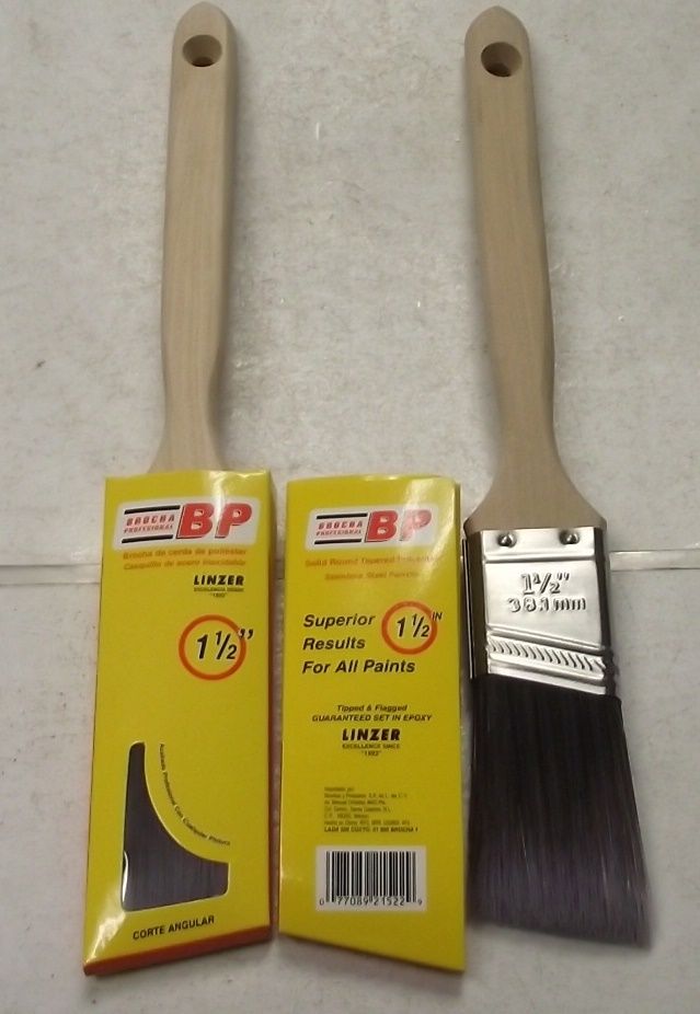 Linzer 2152-0150 1-1/2" Angle Sash Pro Quality Paint Brush 2pcs.