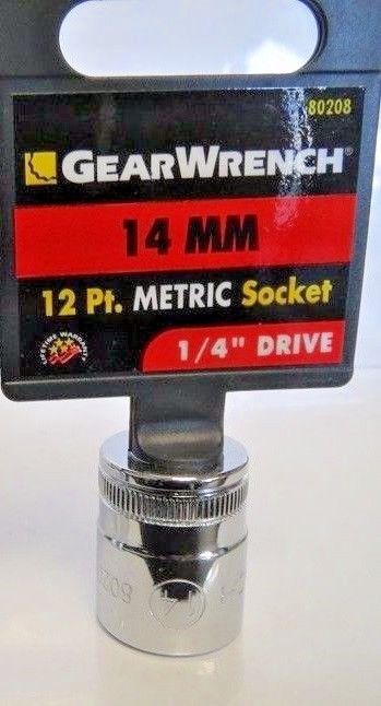 GearWrench 80208 1/4" Drive 12 Point Standard Metric Socket 14mm