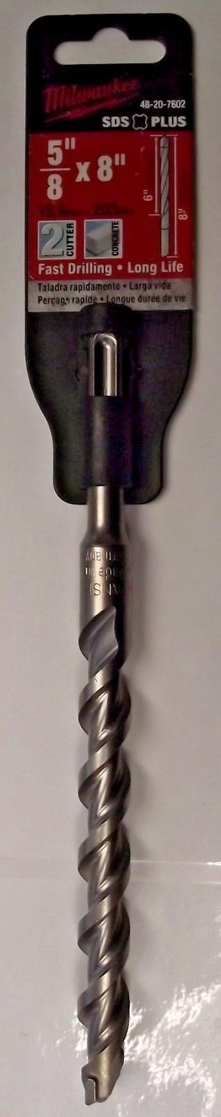 Milwaukee 48-20-7602 5/8" x 6" x 8" SDS Plus 2 Cutter Carbide Bit Germany