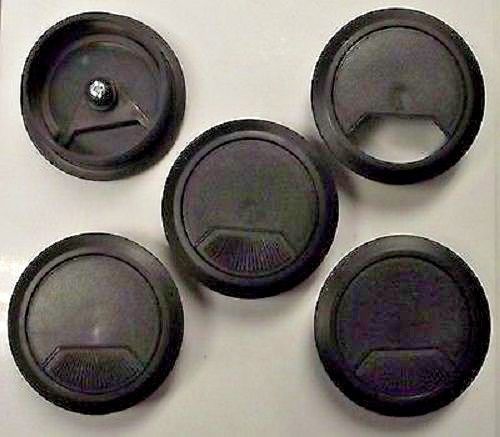 Liberty M20004-BL Plastic Computer Spring Desk Grommet Black Organizer 60mm 5pcs