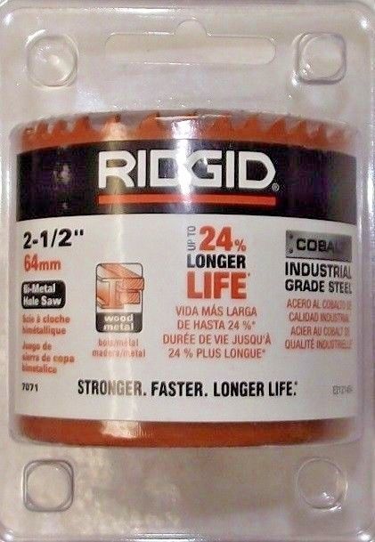 Ridgid 7071 2-1/2" Bi-Metal Holesaw Cobalt Industrial Grade Steel