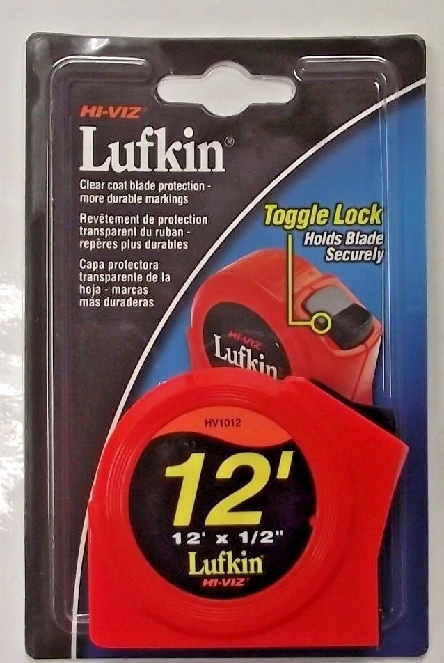 Lufkin HV1012 1/2" x 12' Hi-Viz Orange Series 1000 Tape Measure
