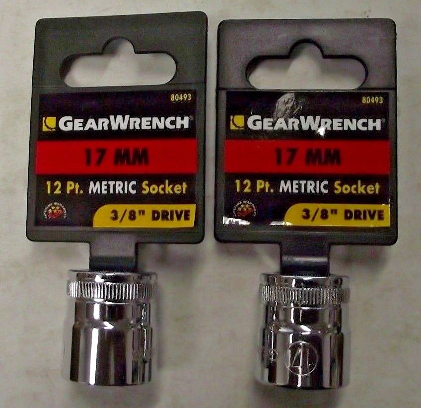 Gearwrench 80493 3/8" Drive 12 point Socket 17mm 2pcs.