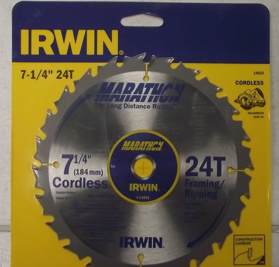 IRWIN 14025 7-1/4" Marathon Cordless Circular Saw Blade Japan