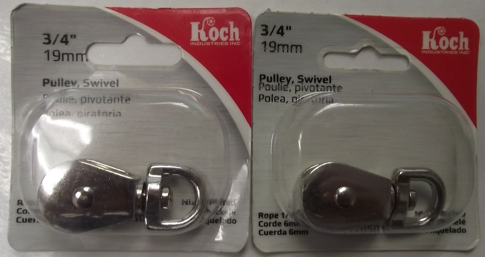 Koch Industries 3170501 Pulley Single Sheave With Swivel Eye 3/4" 2pcs