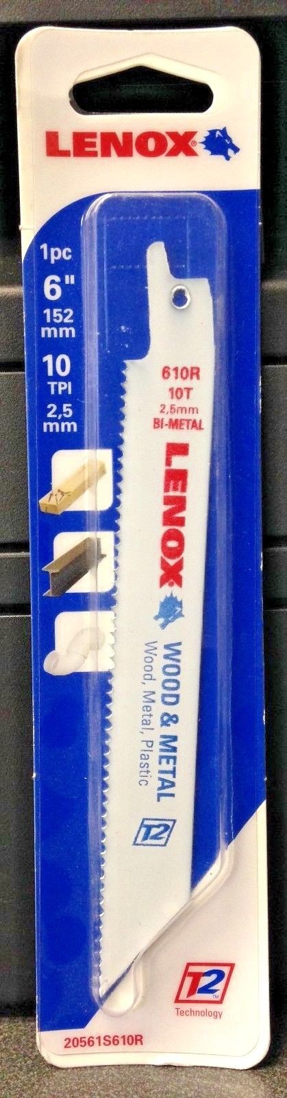 Lenox 20561S610R 6" x 10 TPI Bi-Metal Wood & Metal Reciprocating Saw Blade (1)
