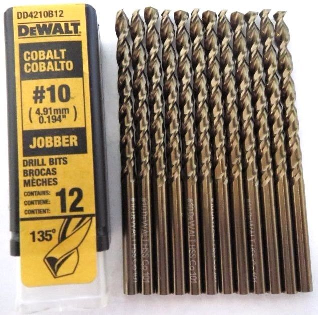 DeWalt DD4210B12 #10 Cobalt Jobber Drill Bits 12 Germany