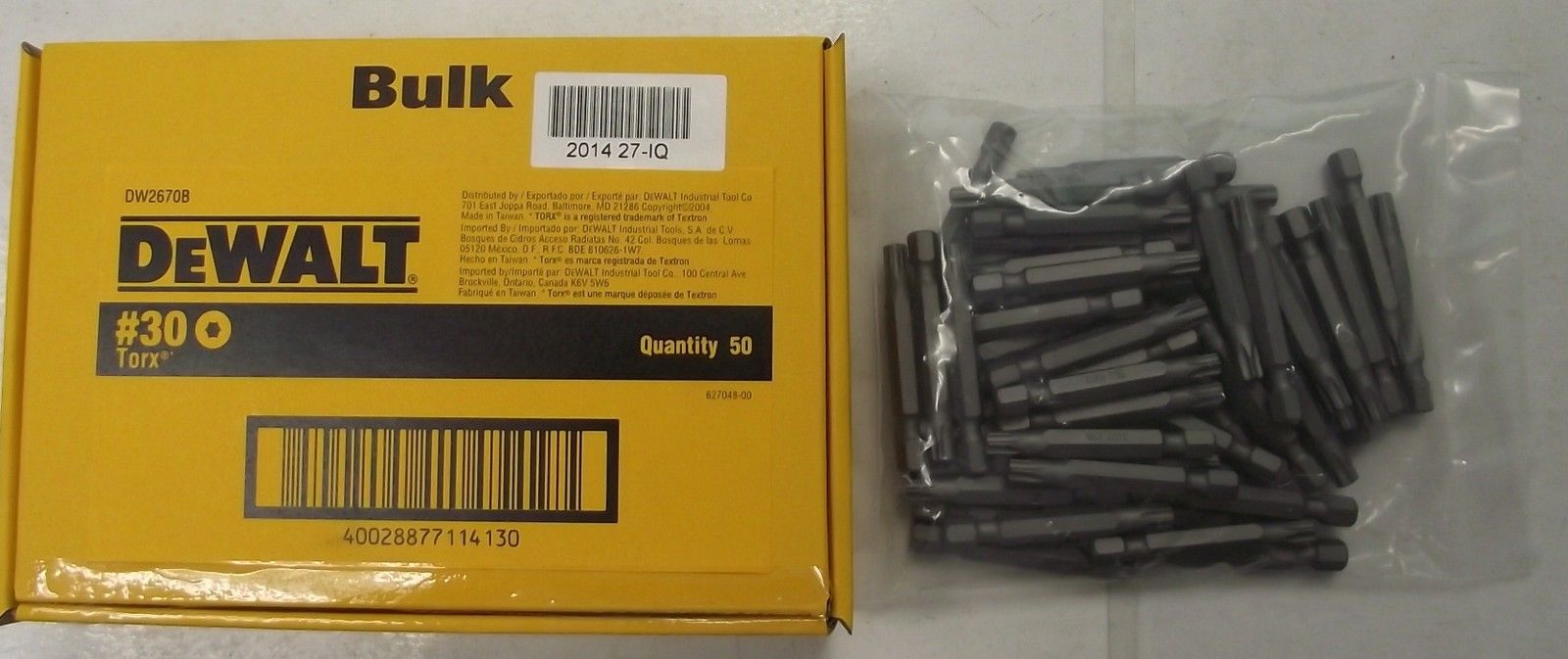 DEWALT DW2670B T30 Power Bit 2-Inch Star Power Bit 50 Pack