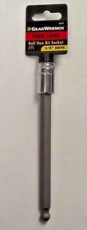 Gearwrench 80447 3/8" Drive Long Ball End Hex Bit Metric Socket 9MM