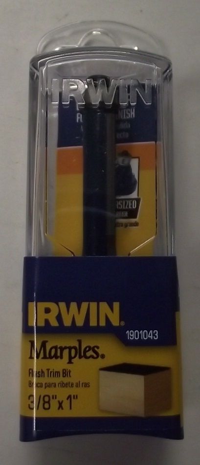 IRWIN Marples 1901043 3/8" Carbide-Tipped Laminate Flush Trimming Router Bit