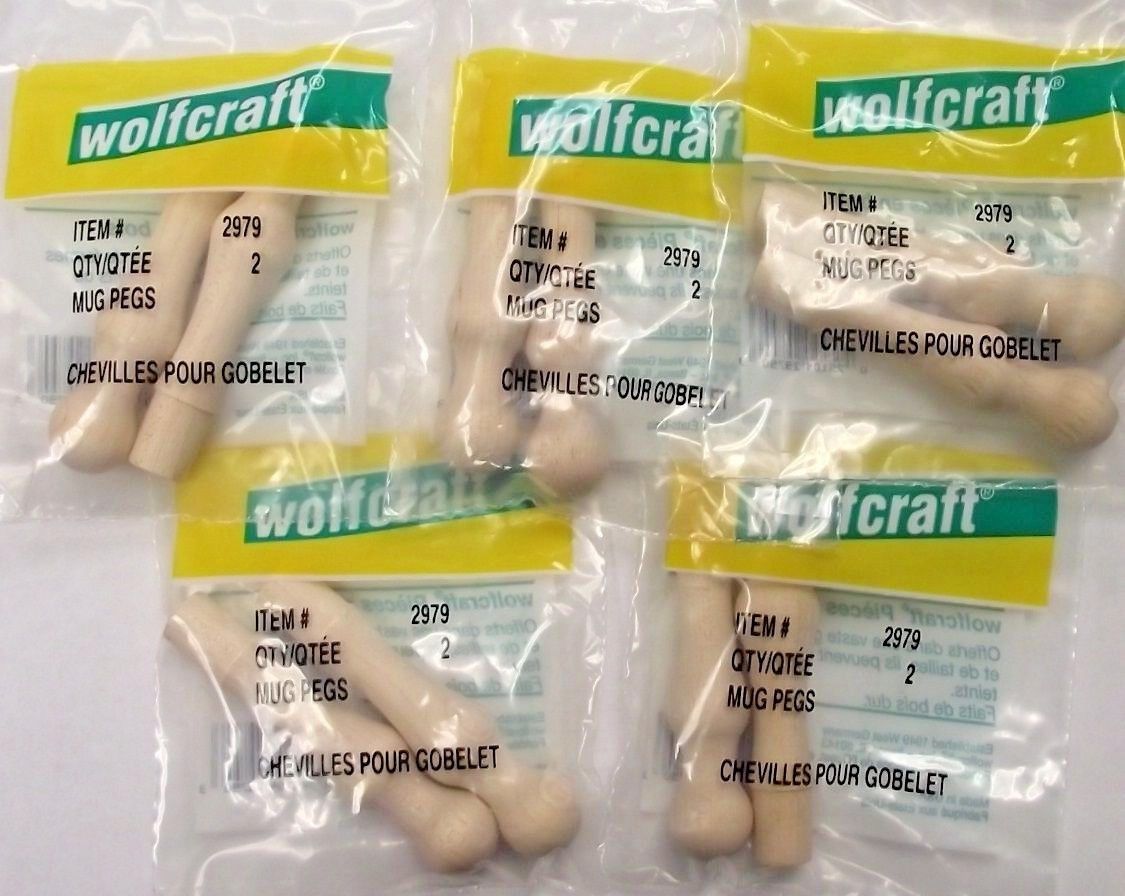 Wolfcraft 2979 Mug Pegs 5 Bags Of 2 USA 10 Pegs