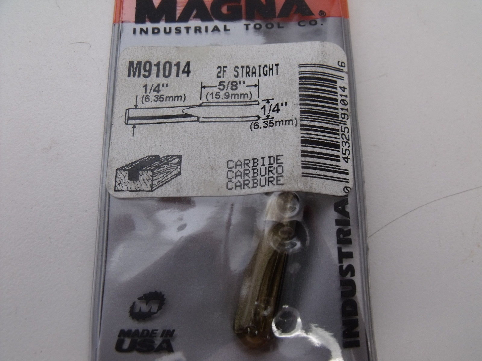 Magna M91014 5/8'' x ¼'' 2 Flute Straight Router Bit  ¼" Shank USA