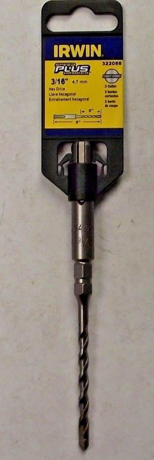 Irwin Tools 322056 3/16 x 2 x 5 Speedhammer Plus Hex Drive SDS+ Drill Bit