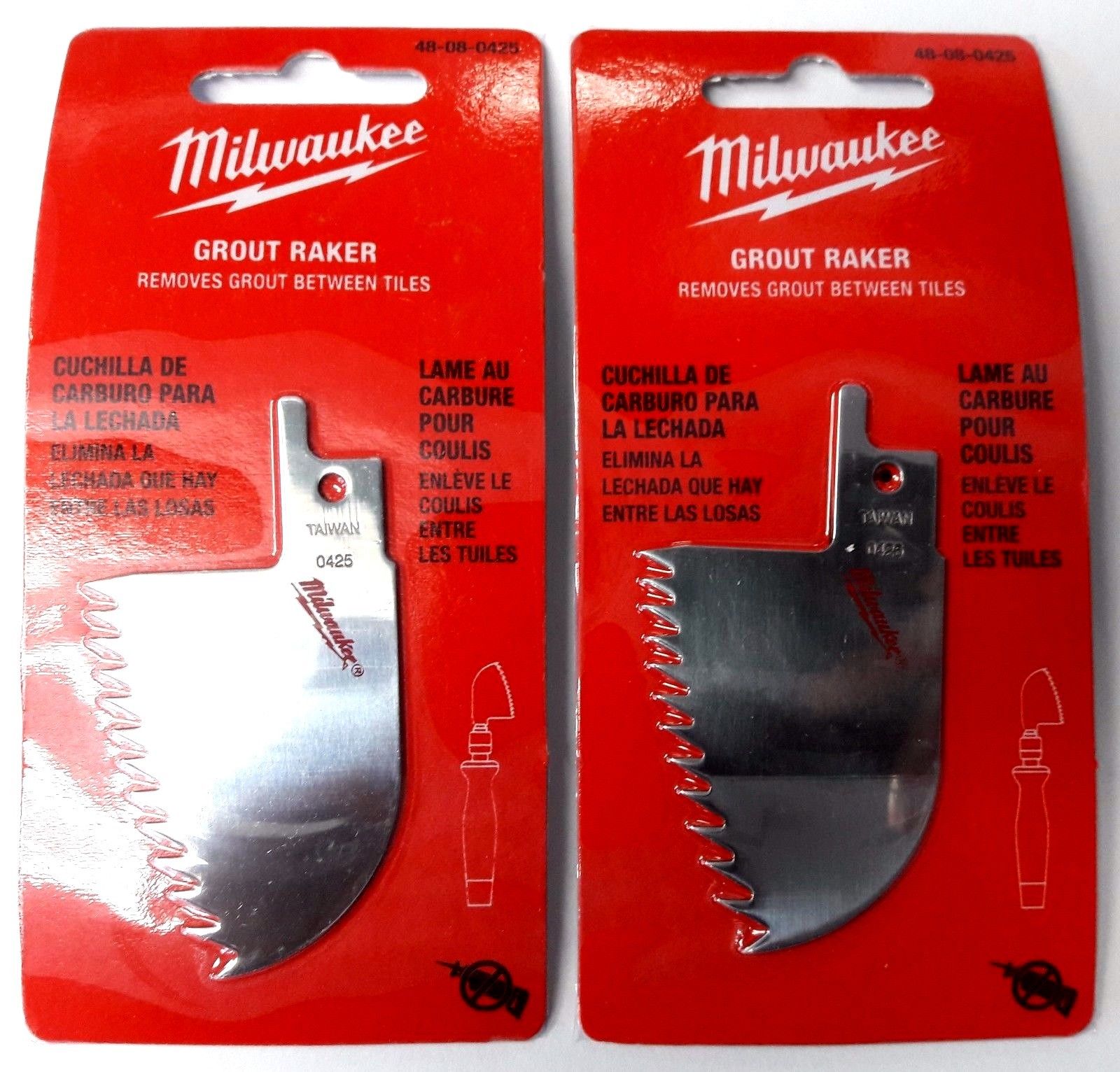 Milwaukee Grout Raker Blade 48-08-0425 For Job Saw Handle Only 2PKS