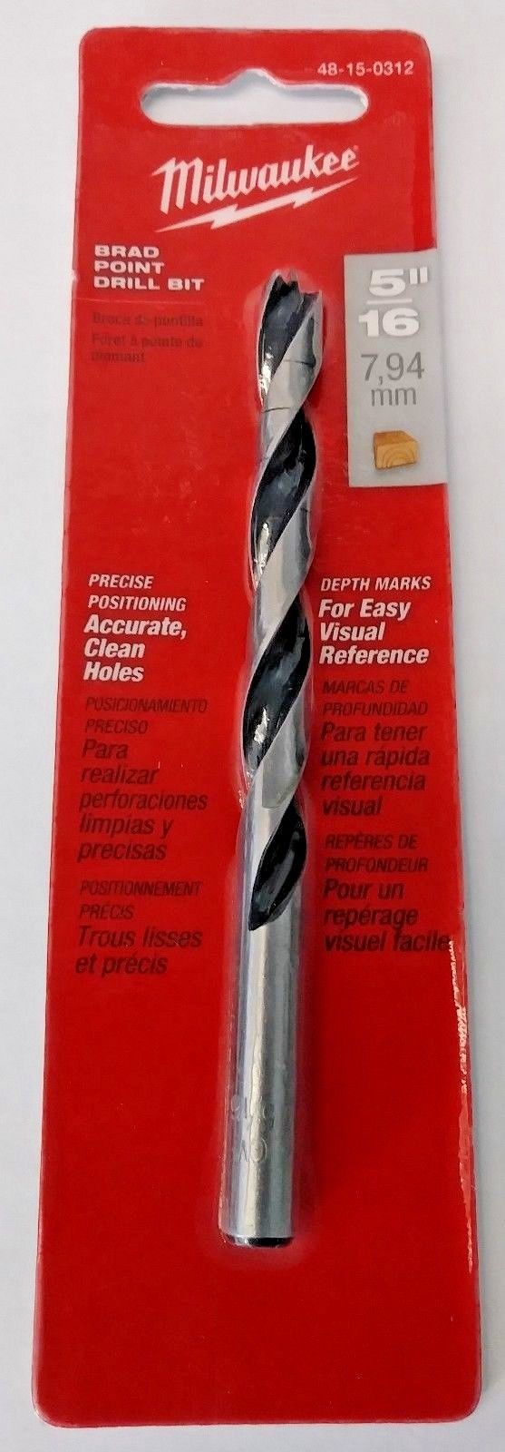 Milwaukee 48-15-0312 5/16" Brad Point Drill Bit