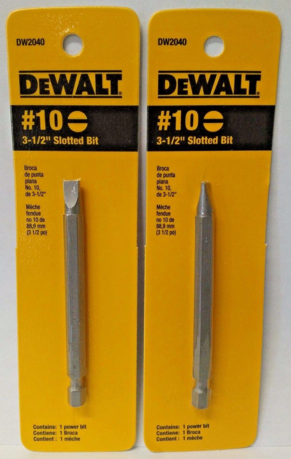 Dewalt DW2040 #10 3-1/2" Slotted Power Bit 2PKS