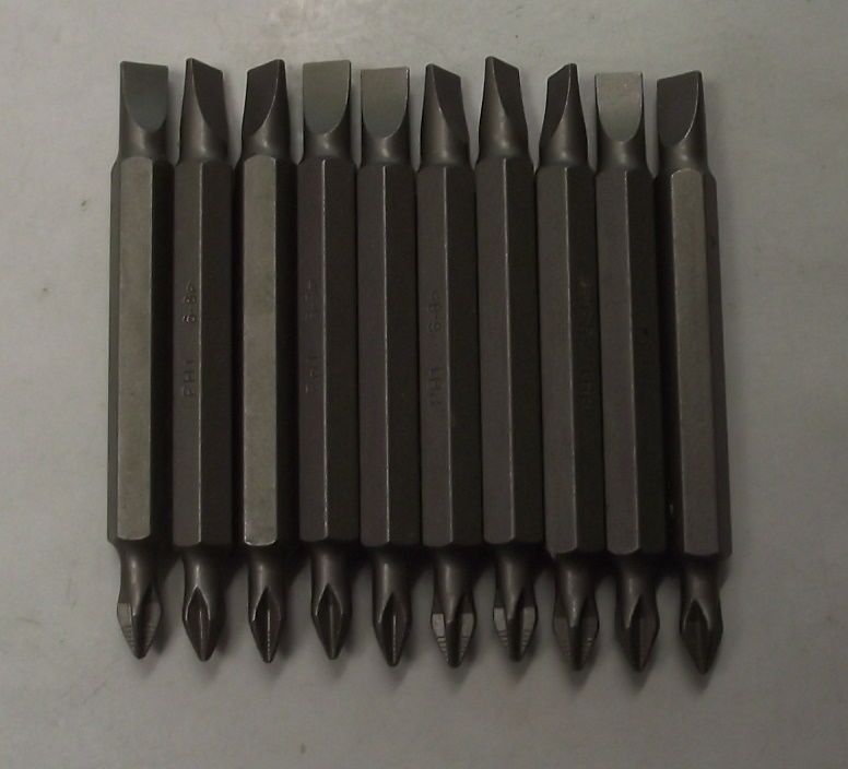 Bosch 2610000845 #1 Phillips Ribbed #6-8 Slotted x 2-1/2" Screw Bit Tips 10pcs.