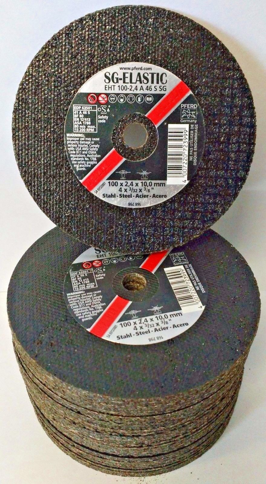 Pferd 63501 4" 3/32" x 3/8" Metal Cut-Off Wheels 3/8 Arbor Germany 25 Wheels