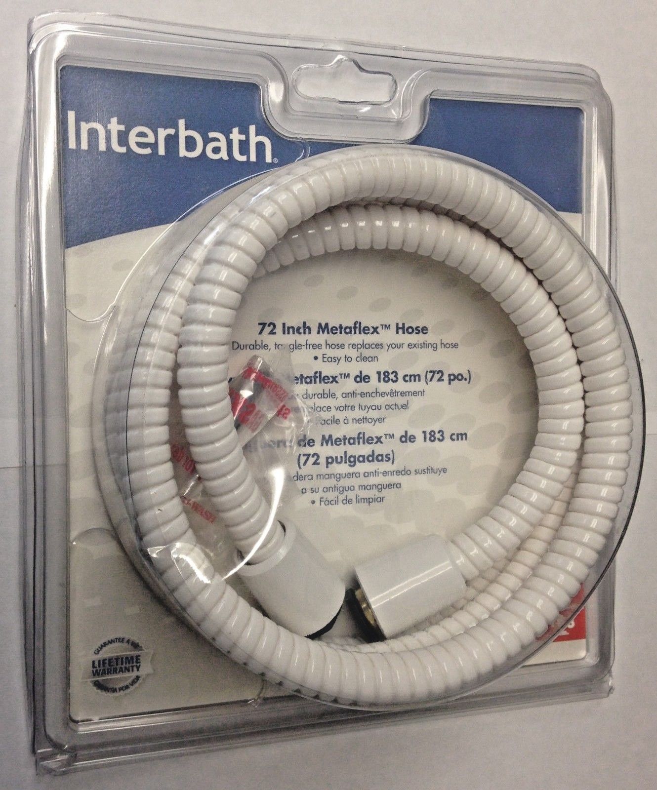 Interbath B28214WW 72" Metafelx Shower Hose White USA