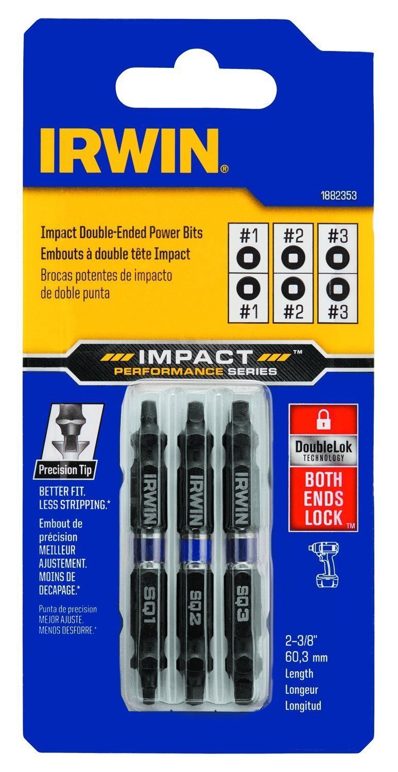 Irwin 1882353 2-3/8" #1 #2 #3 Impact Double-Ended Power Bits