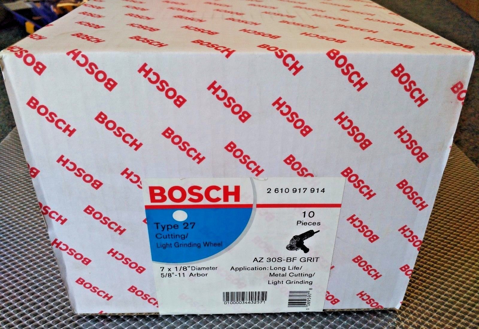 Bosch 2610917914 7" x 1/8" Cutting & Light Grinding Wheels AZ 30S-BF Grit 10PK